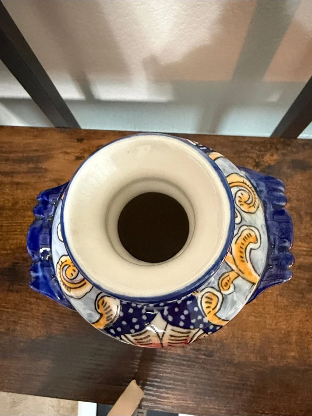 Blue and Yellow Decorative Vase